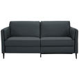 3-SITZER-SOFA in Leder Dunkelblau  - Schwarz/Dunkelblau, Design, Leder/Metall (190/84/99cm) - Dieter Knoll