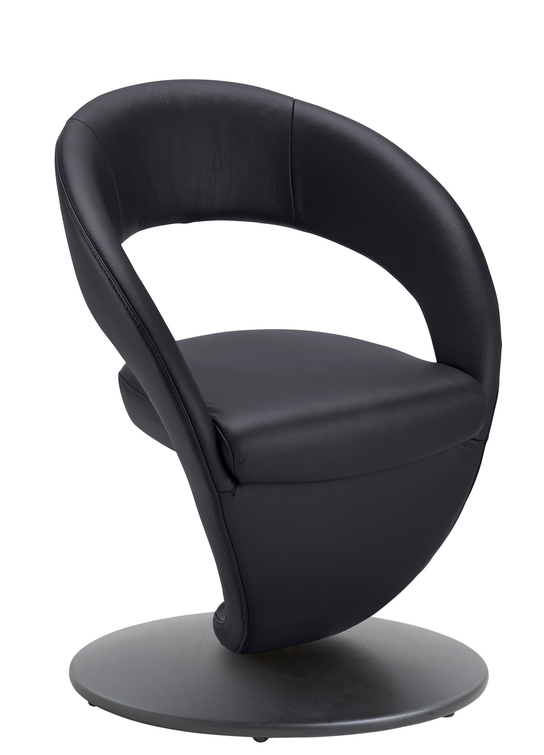 STUHL drehbar - Schwarz, Design, Textil/Metall (62/86/61cm) - Moderano