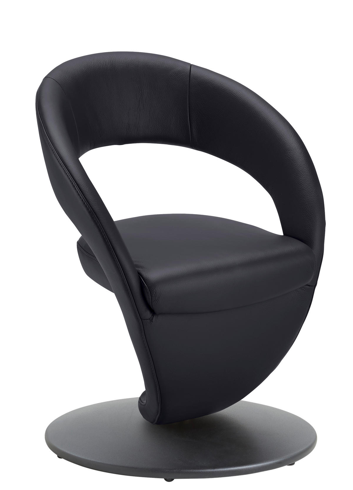 STUHL drehbar - Schwarz, Design, Textil/Metall (62/86/61cm) - Moderano