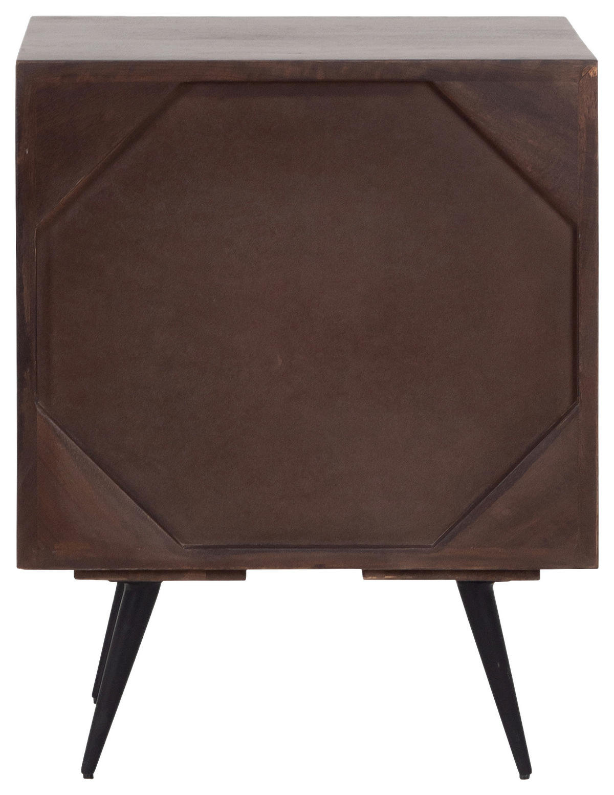 ÉJJELISZEKRÉNY keményfa mangófa diószínű  - fekete/rézszínű, Modern, faalapú anyag/fém (40/50/35cm) - MID.YOU