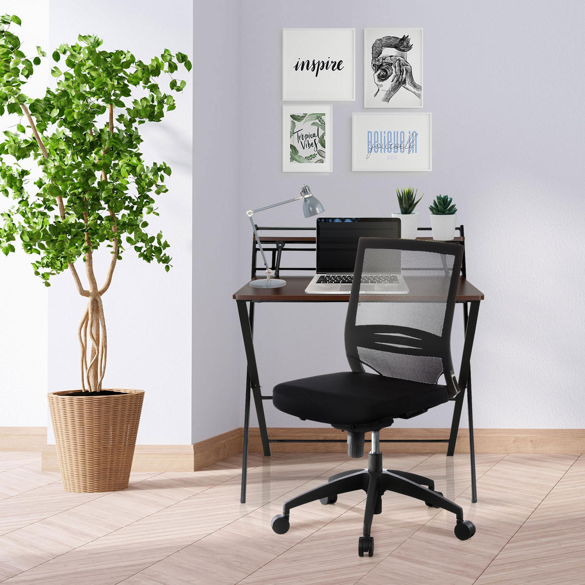 OTOČNÁ ŽIDLE, síťovina, plochá tkanina, černá - černá, Moderní, textil/plast (49/108/44cm) - MID.YOU