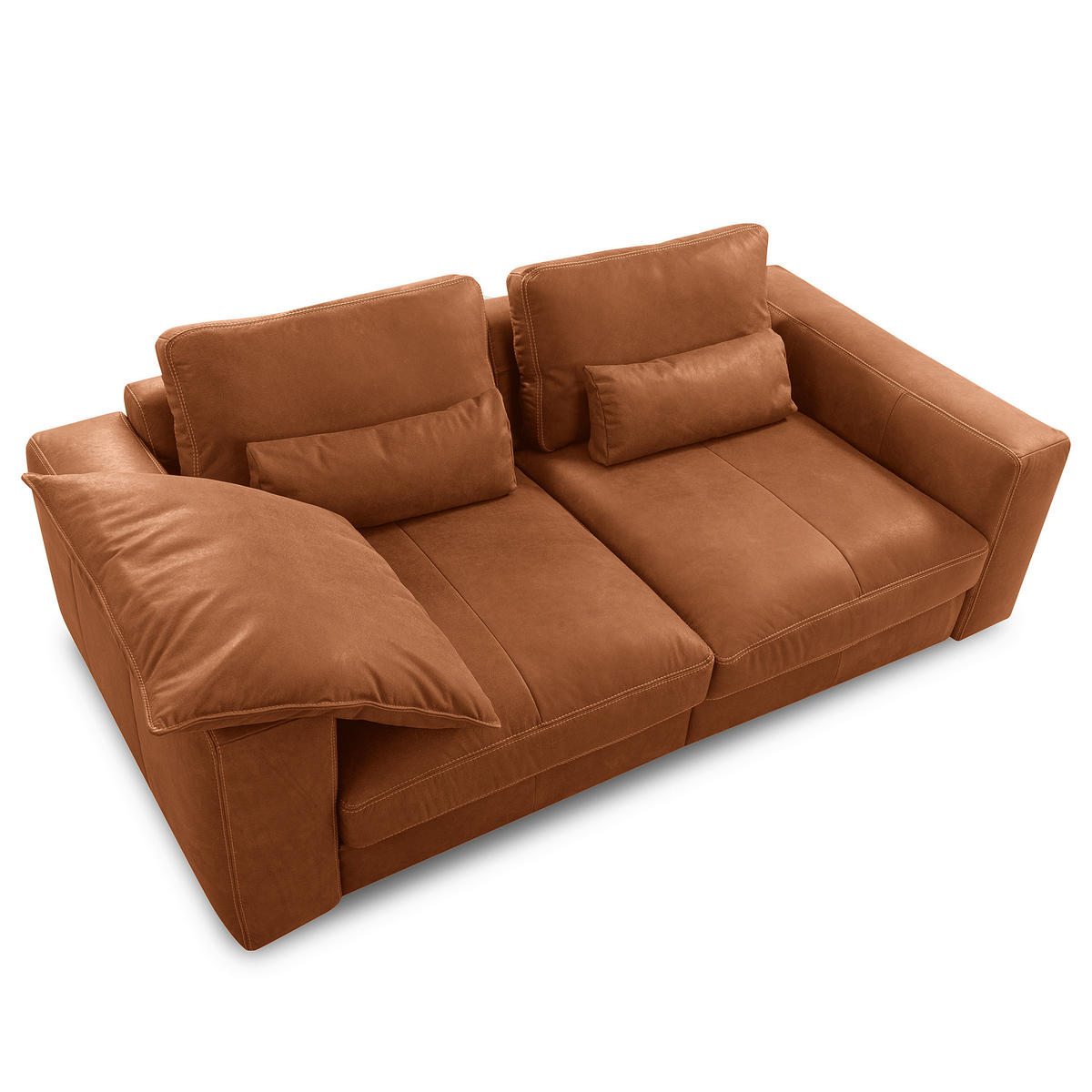 2-SITZER-SOFA  in Echtleder Karamell   - Beige/Karamell, Design, Leder/Kunststoff (240/85/123cm) - Livetastic