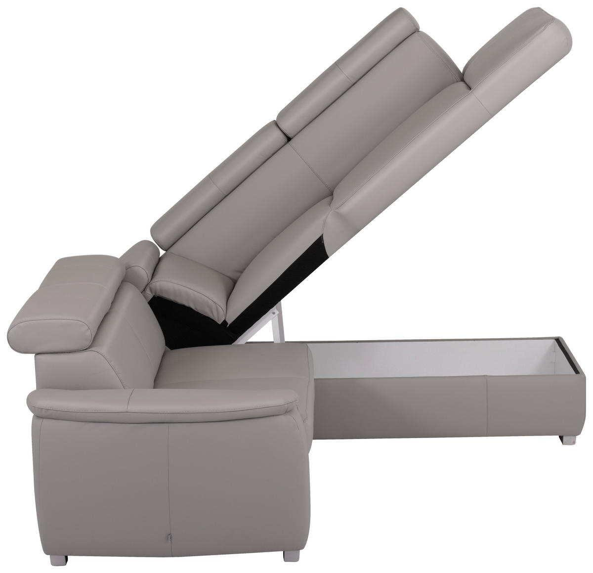 SEDACÍ SOUPRAVA, textil, kůže, platinová - barvy stříbra/platinová, dřevo/textil (262/211cm) - Celina Home