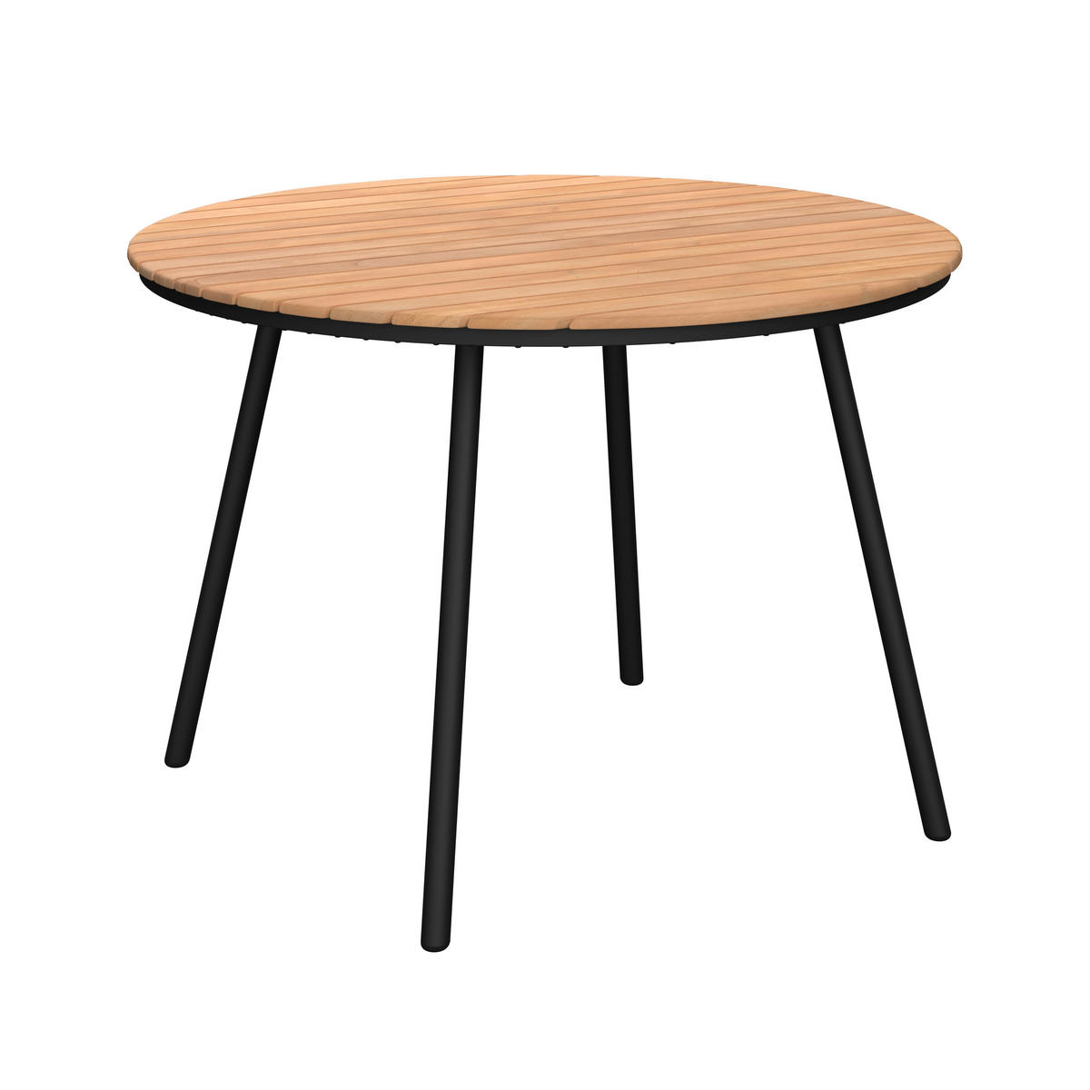 GARTENTISCH  - Schwarz/Teakfarben, MODERN, Holz/Metall (110/75/110cm) - Ambia Garden