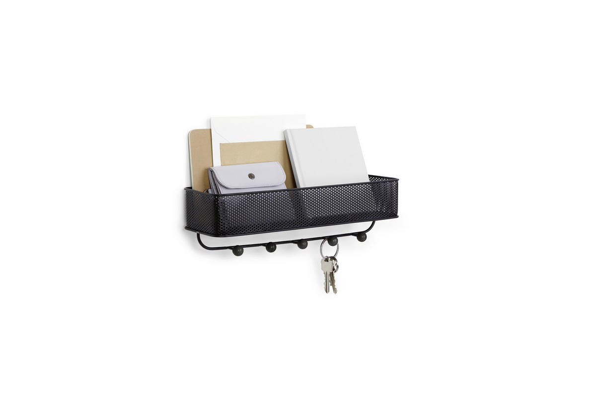 VISEČI ORGANIZATOR         9/9/32 cm            - črna/rjava, Basics, kovina (9/9/32cm) - Umbra