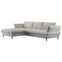 ECKSOFA in Velours Naturfarben  - Schwarz/Naturfarben, Design, Textil/Metall (181/281cm) - Livetastic