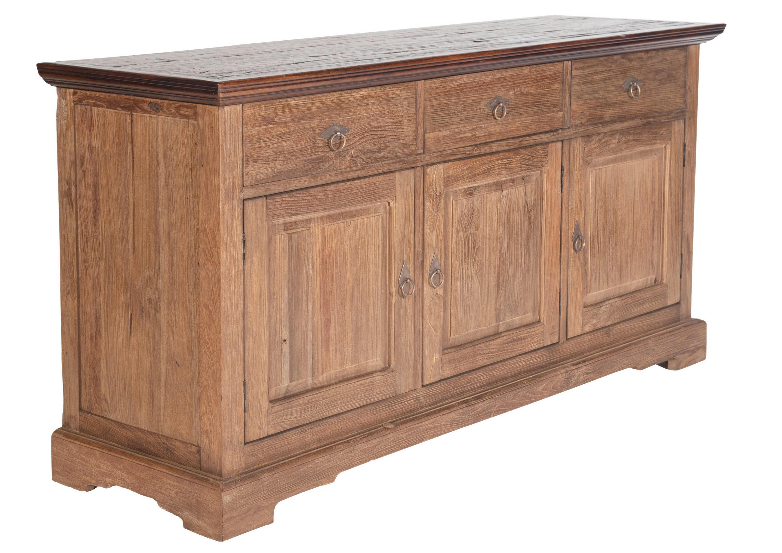 SIDEBOARD  148/83,50/44 cm 3 Schublade(n)  - Messingfarben/Naturfarben, Design, Holz/Metall (148/83,50/44cm) - MID.YOU