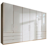 FALTTÜRENSCHRANK in Eichefarben, Champagner  - Chromfarben/Champagner, Konventionell, Glas/Holzwerkstoff (300/216/58cm) - Venda