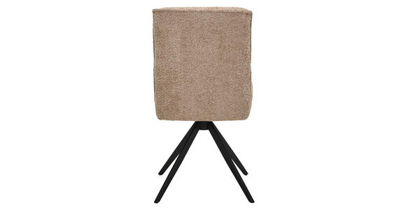 STUHL - Sandfarben/Schwarz, Design, Textil/Metall (48/91/67cm) - Moderano