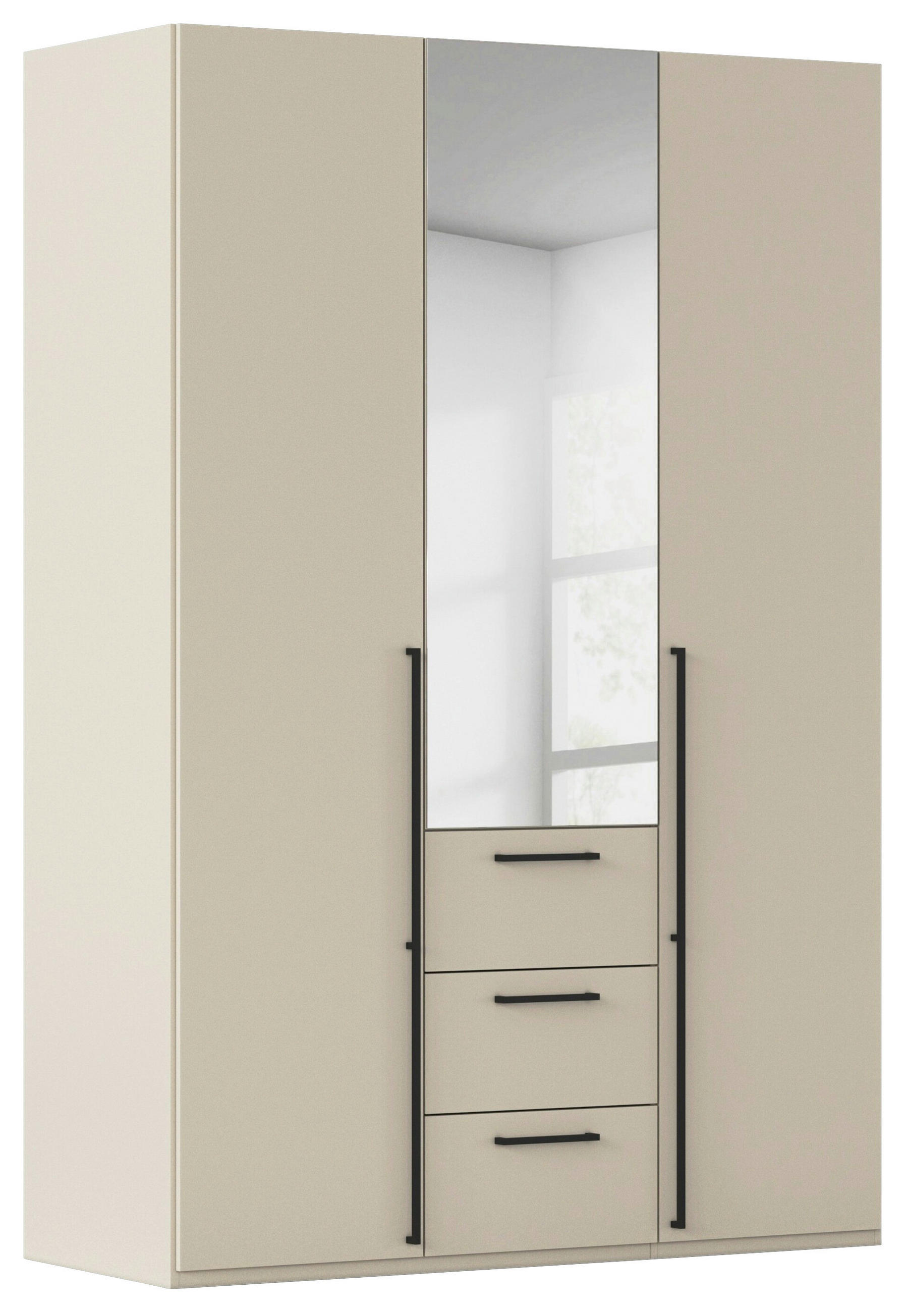 DREHTÜRENSCHRANK 151/223/61 cm,  in Champagner, 3-türig  - Chromfarben/Champagner, Basics, Glas/Holzwerkstoff (151/223/61cm) - Novel