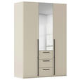 DREHTÜRENSCHRANK 151/223/61 cm,  in Champagner, 3-türig  - Chromfarben/Champagner, Basics, Glas/Holzwerkstoff (151/223/61cm) - Novel