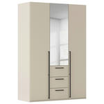 DREHTÜRENSCHRANK 151/223/61 cm,  in Champagner, 3-türig  - Chromfarben/Champagner, Basics, Glas/Holzwerkstoff (151/223/61cm) - Novel
