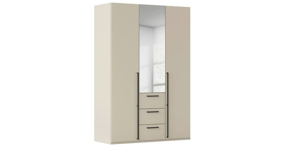 DREHTÜRENSCHRANK 151/223/61 cm,  in Champagner, 3-türig  - Chromfarben/Champagner, Basics, Glas/Holzwerkstoff (151/223/61cm) - Novel