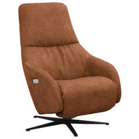 RELAXSESSEL Textil Cognac  - Cognac/Schwarz, Design, Textil/Metall (77/108/95cm) - Chilliano