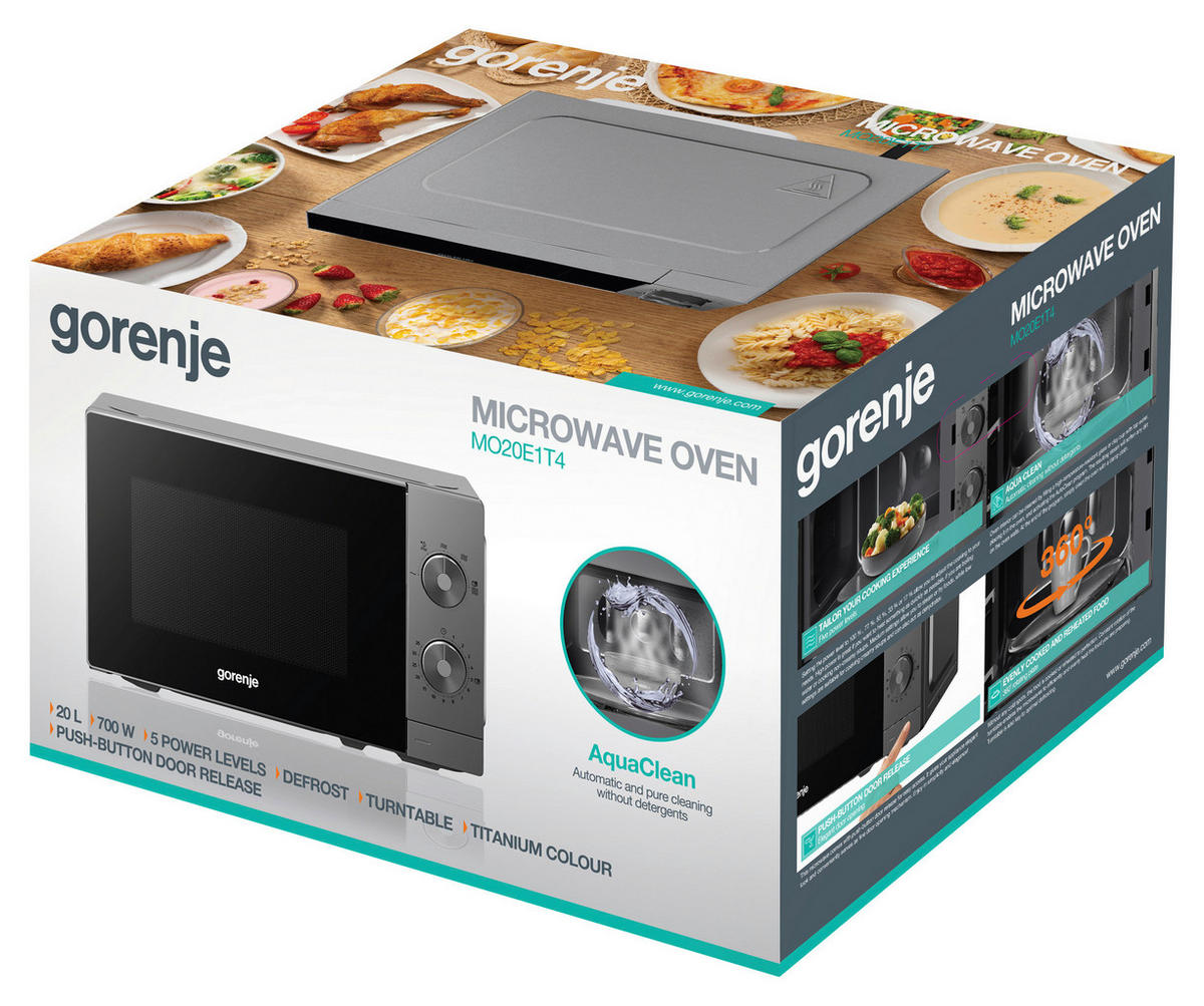 MIKROWELLE MO20E1T4  - Edelstahlfarben, Basics, Glas/Kunststoff (44/25,9/34,6cm) - Gorenje