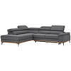 ECKSOFA Grau Webstoff  - Schwarz/Grau, Natur, Holz/Textil (226/282cm) - Novel