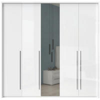 ORMAR SA KLASIČNIM VRATIMA bela, bela visoki sjaj  232/226/60 cm  - bela visoki sjaj/bela, Dizajnerski, metal/pločasti materijal (232/226/60cm)