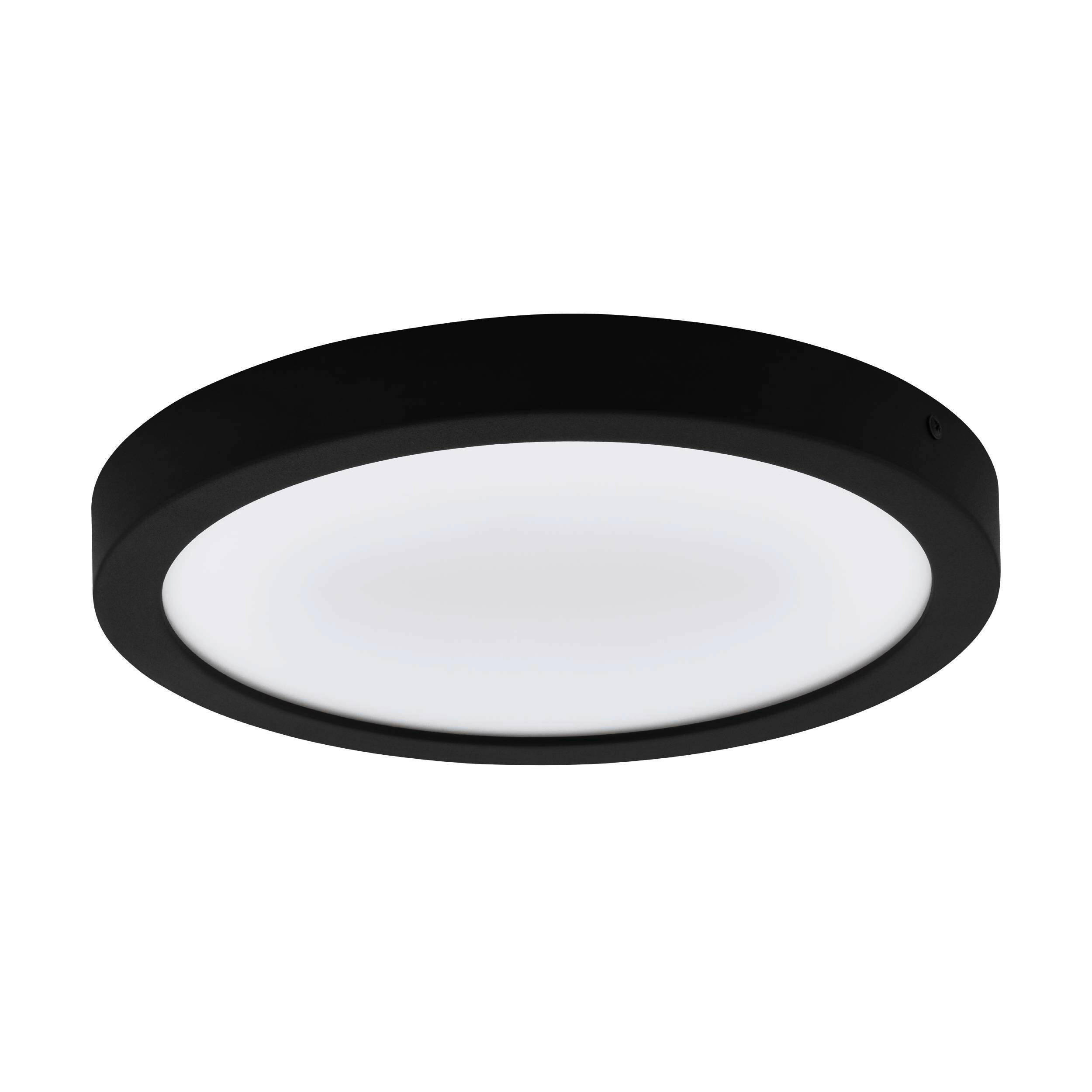 AUFBAULEUCHTE 30/3,2 cm   - Schwarz/Weiß, Basics, Kunststoff/Metall (30/3,2cm) - Eglo