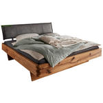 BALKENBETT 180/200 cm  in Wildeiche, Anthrazit  - Wildeiche/Anthrazit, Natur, Holz (180/200cm) - Valnatura