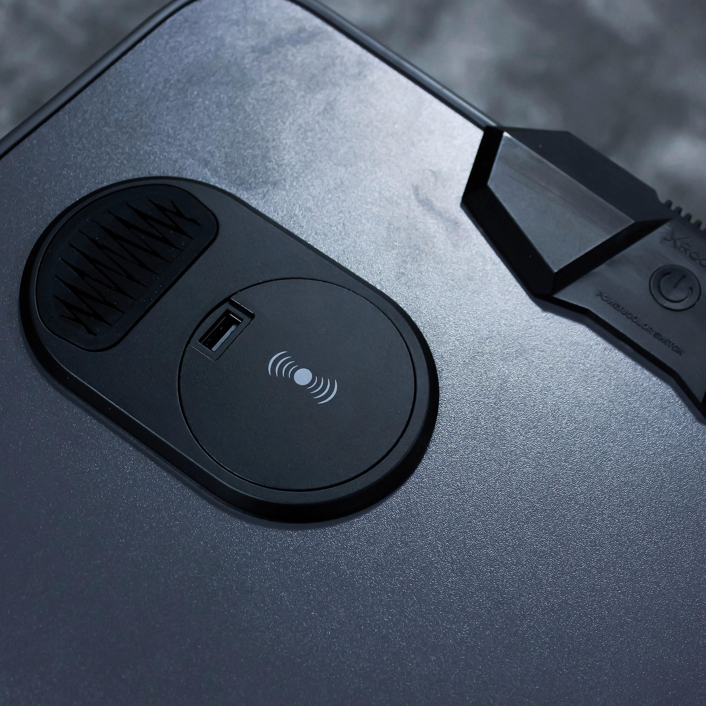 Thumbnail - X Rocker Gamingtisch X Rocker Carbon-Tek, Rot, Schwarz, Holzwerkstoff, 1 Schubladen, rechteckig, 53.3x75.5x123.5 cm, Kab...