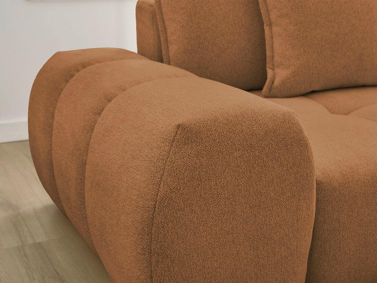 ECKSCHLAFSOFA EVEREST  mit Rücken echt, Armteil links, Armteil rechts Flachgewebe Orange  - Schwarz/Orange, MODERN, Kunststoff/Textil (318/180cm) - Livetastic