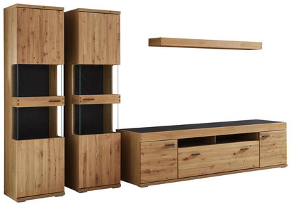 Wohnwand In Eichefarben Und Schiefer Optik Finden