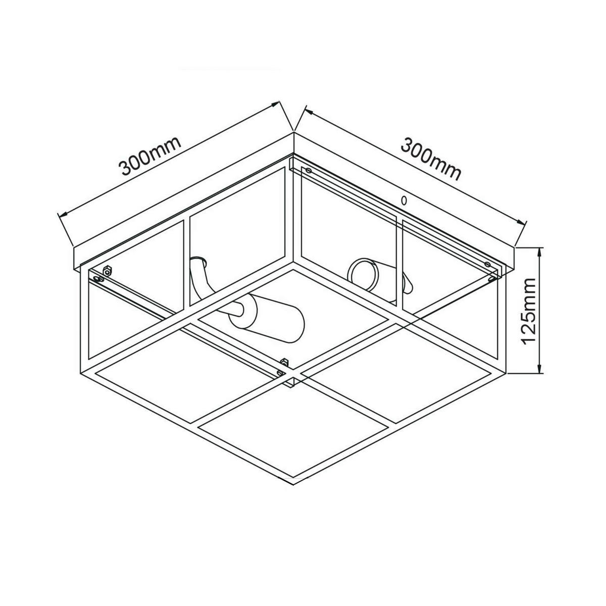 TAKLAMPA Monza  - kromfärg, Basics, glas (12/30/30cm)