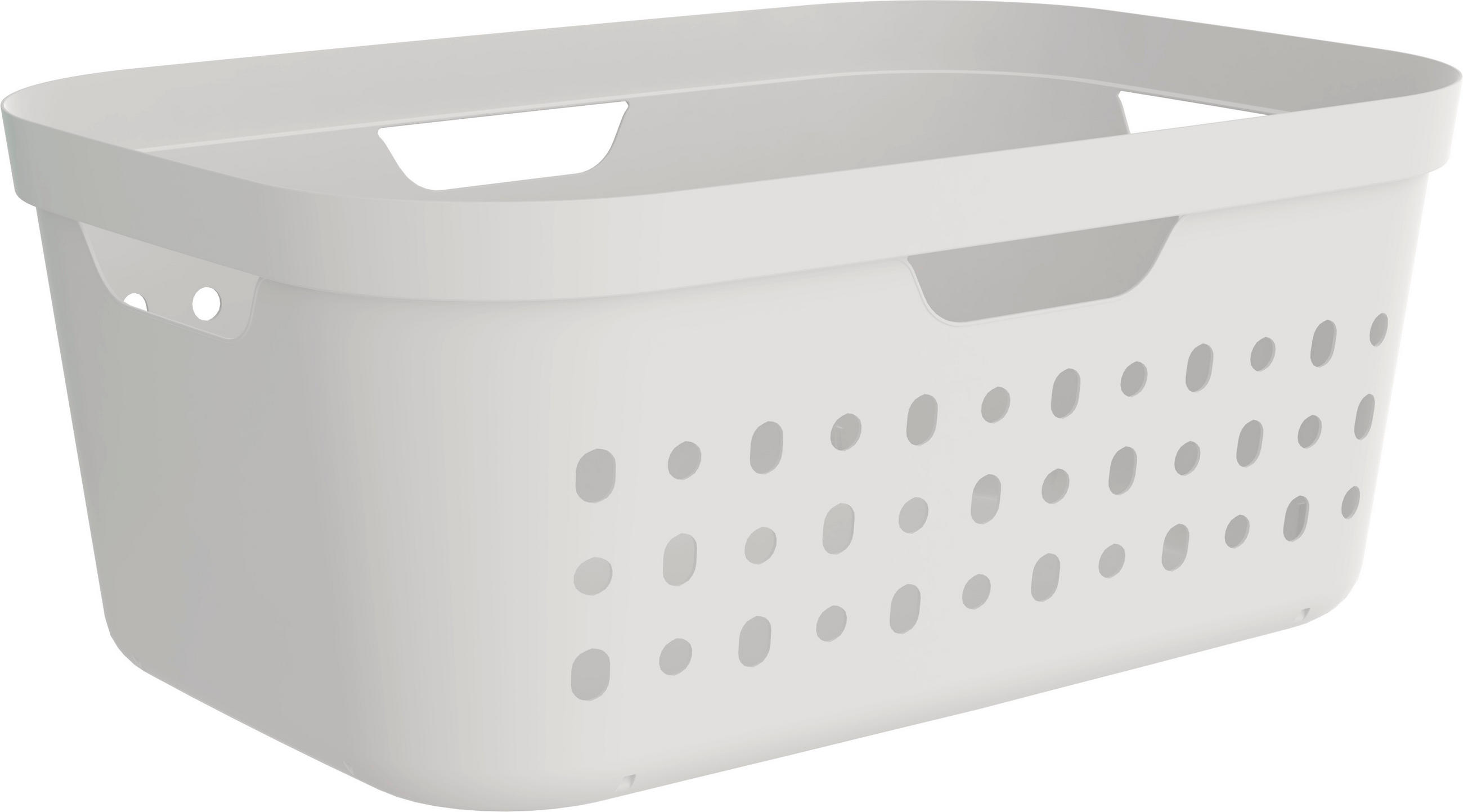 WÄSCHEKORB - Weiß, KONVENTIONELL, Kunststoff (38,5/23,3/56,6cm) - Rotho