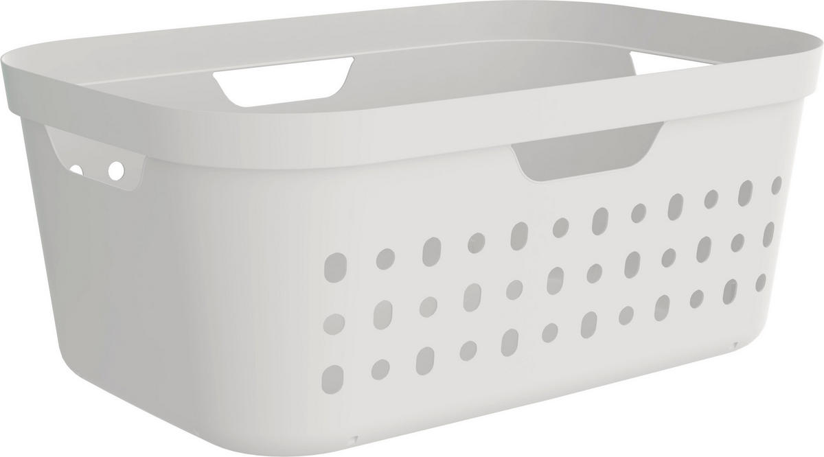 WÄSCHEKORB - Weiß, KONVENTIONELL, Kunststoff (38,5/23,3/56,6cm) - Rotho