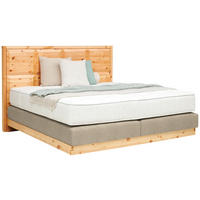 BOXSPRINGBETT 180/200 cm  Zirbelkieferfarben, Beige  - Zirbelkieferfarben/Beige, Natur, Holz/Textil (180/200cm) - Valnatura