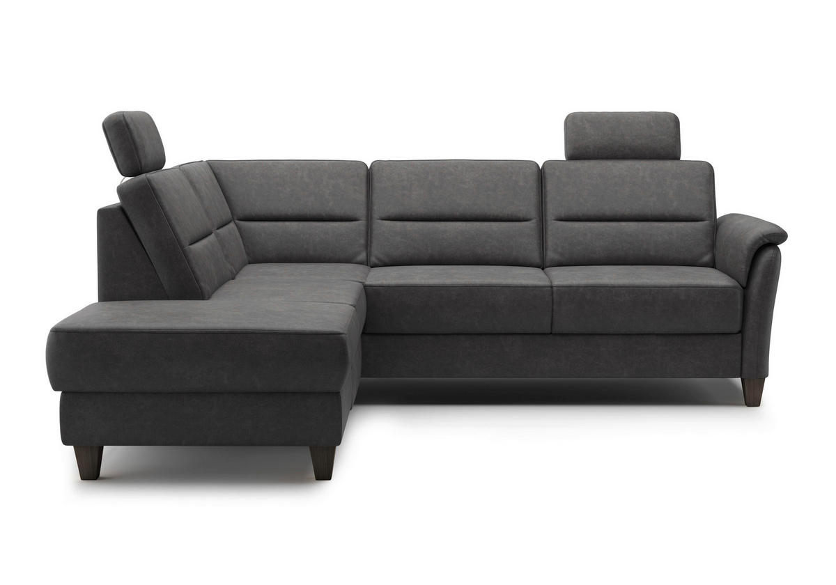 ECKSOFA PALMERA V Anthrazit Mikrofaser  - Wengefarben/Anthrazit, KONVENTIONELL, Holz/Textil (212/236cm) - Sit & More