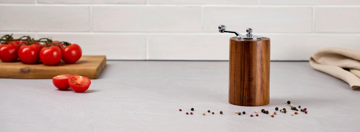 SALZ- ODER PFEFFERMÜHLE 6,8/10,8 cm   - Akaziefarben, Design, Holz/Keramik (6,8/10,8cm) - Homeware Profession.