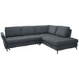 ECKSOFA in Bouclé Dunkelgrau  - Dunkelgrau/Schwarz, Natur, Textil/Metall (288/233cm) - Valnatura