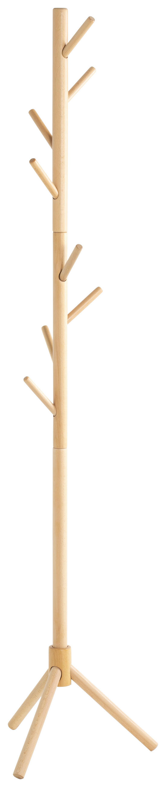 ŠATNÍ STOJAN - přírodní barvy, Konvenční, dřevo (43/174/43cm)