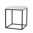 HOCKER Velours Schwarz, Weiß  - Schwarz/Weiß, LIFESTYLE, Textil/Metall (41/44/41cm) - Ambia Home