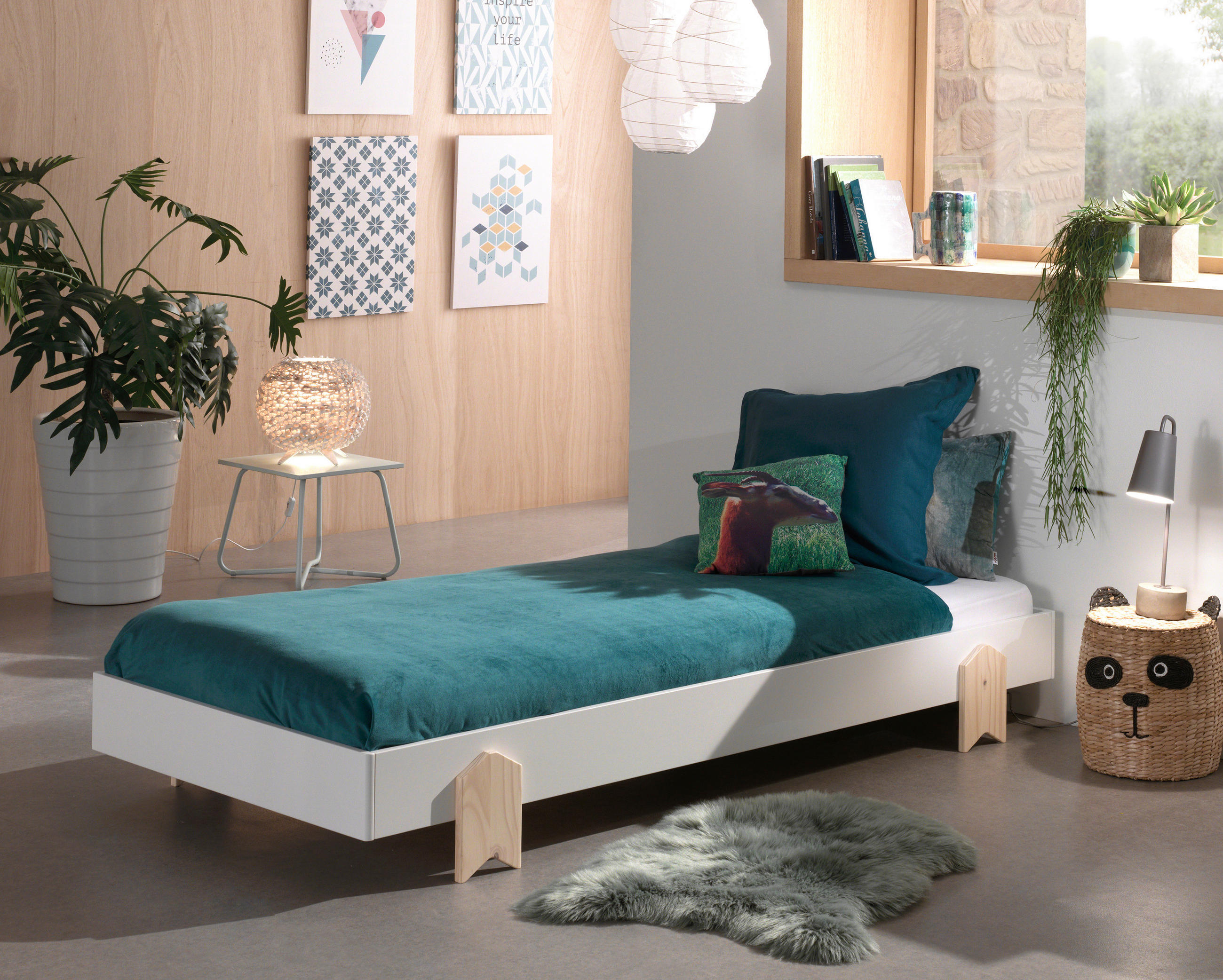 KINDER-/JUNIORBETT 90/200 cm  in Weiß  - Weiß, MODERN, Holz/Holzwerkstoff (90/200cm) - MID.YOU