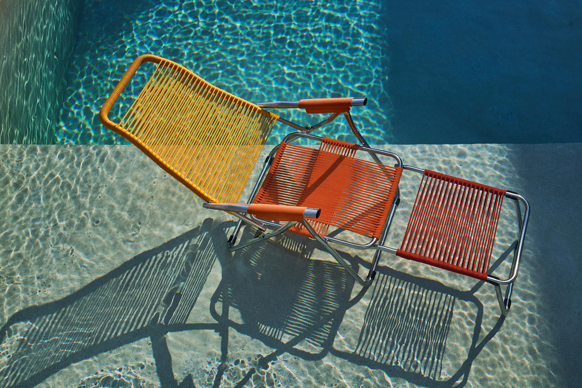 GARTEN-RELAXSESSEL Aluminium  - Gelb/Rot, Design, Kunststoff/Metall (60/110/48cm) - FIAM