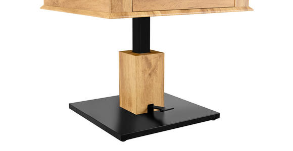 COUCHTISCH in Metall, Holzwerkstoff 70/70/46,5-66 cm  - Eichefarben/Schwarz, Design, Holzwerkstoff/Metall (70/70/46,5-66cm) - Carryhome