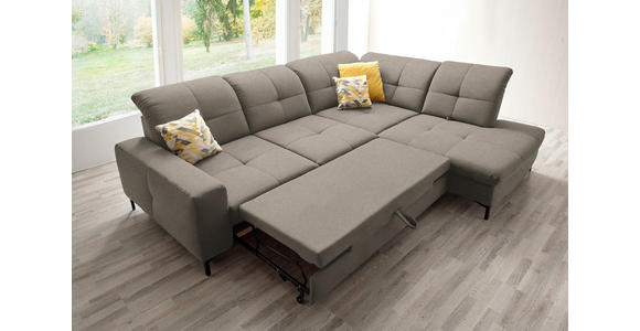 ECKSOFA in Chenille Hellbraun 310/240 cm - Hellbraun/Schwarz, Design, Textil/Metall (310/240cm) - Xora