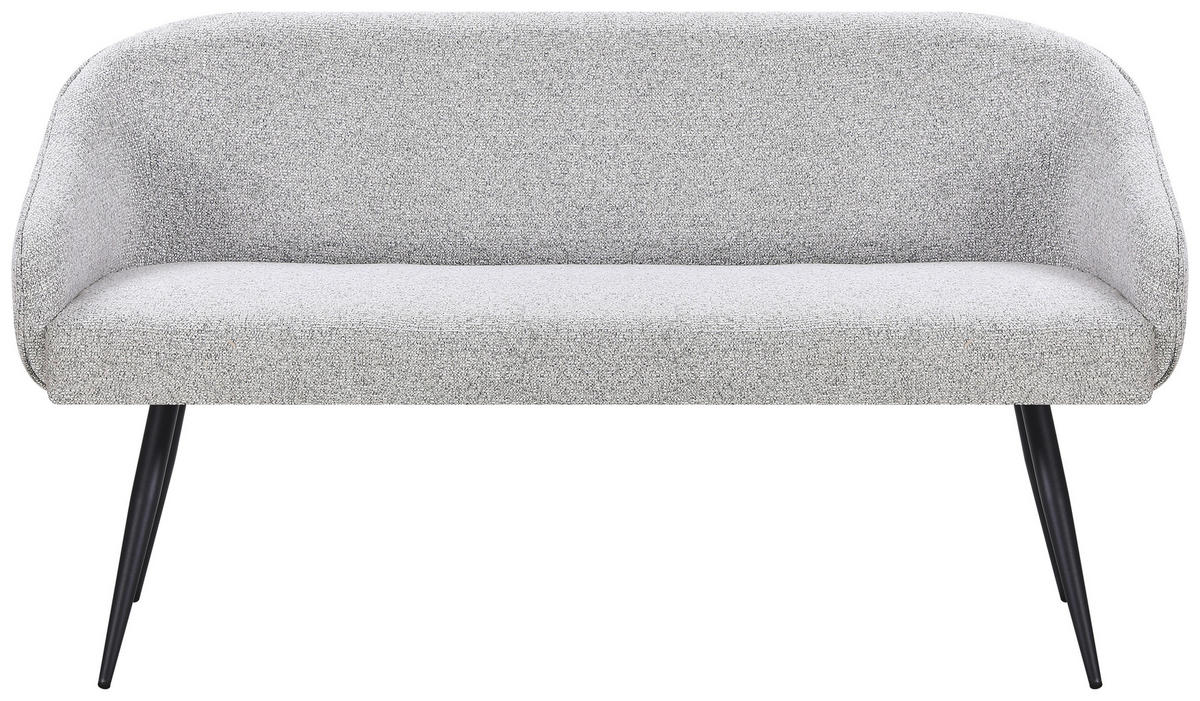 SITZBANK 150/82/62 cm Webstoff Grau, Schwarz  - Schwarz/Grau, MODERN, Textil/Metall (150/82/62cm) - Livetastic