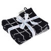 FROTTIERSET Schwarz, Silberfarben 4-teilig  - Silberfarben/Schwarz, Natur, Textil (16/21cm) - Bio:Vio