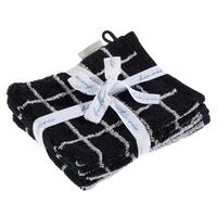 FROTTIERSET Schwarz, Silberfarben 4-teilig  - Silberfarben/Schwarz, Natur, Textil (16/21cm) - Bio:Vio