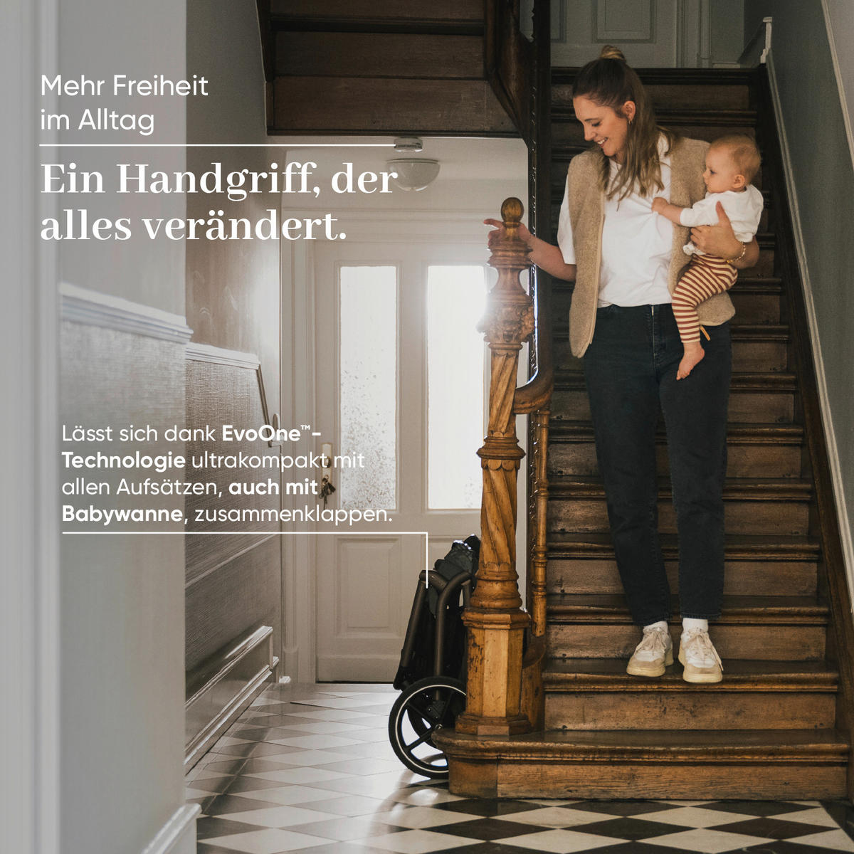 KOMBIKINDERWAGEN MAVI  - Sandfarben, Trend, Textil/Metall (92/55/110,5cm)