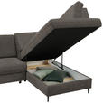 ECKSOFA in Chenille Graubraun  - Graubraun/Schwarz, MODERN, Holz/Textil (241/184cm) - Carryhome