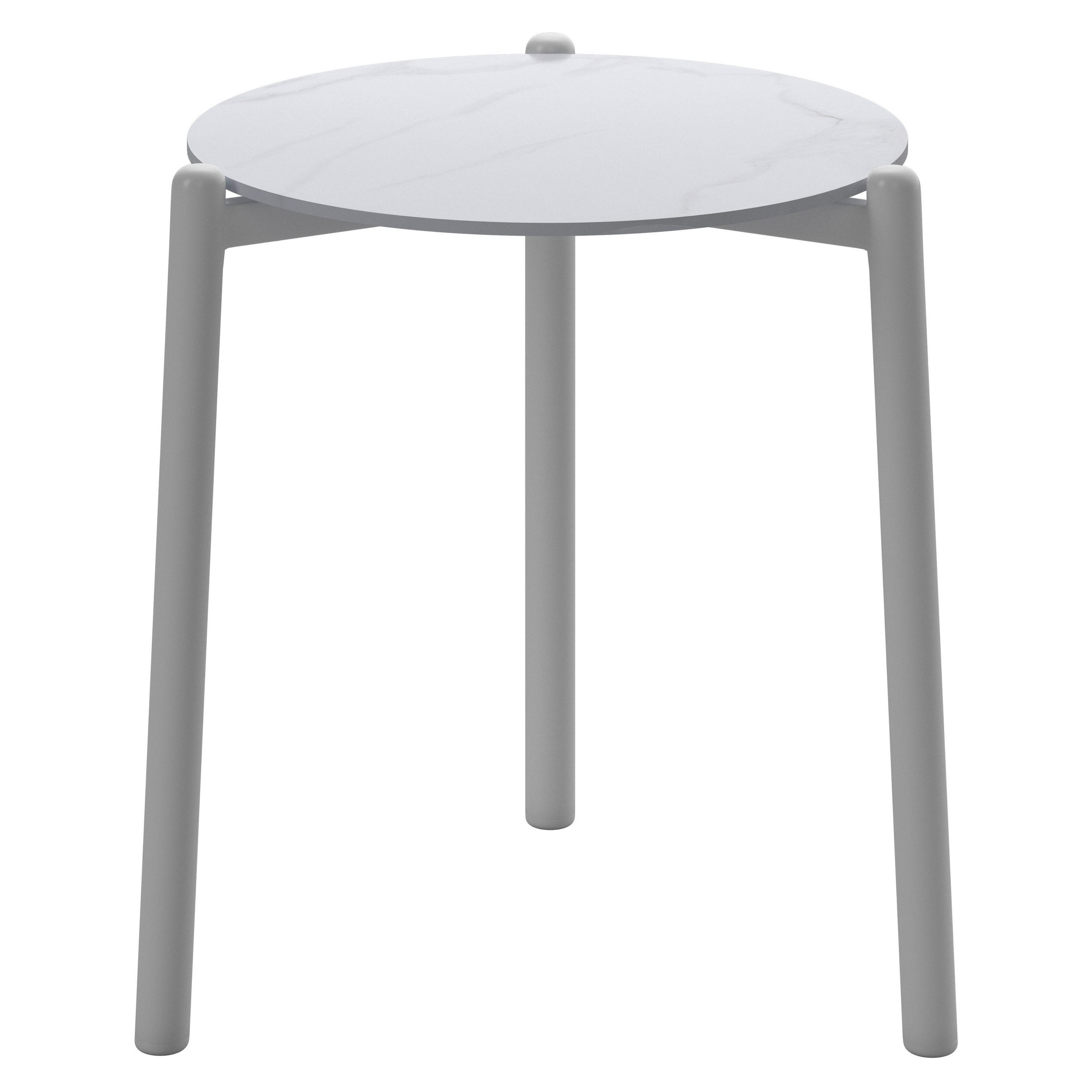 GARTENBEISTELLTISCH 40/40/47 cm Metall, Keramik  - Weiß, MODERN, Keramik/Metall (40/40/47cm) - Ambia Garden
