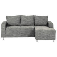ECKSOFA in Struktur Grau  - Chromfarben/Grau, Design, Textil/Metall (200/144cm) - MID.YOU