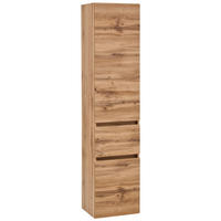 HOCHSCHRANK 40/180/35 cm  - Eiche Wotan/Silberfarben, MODERN, Holzwerkstoff/Kunststoff (40/180/35cm) - Held