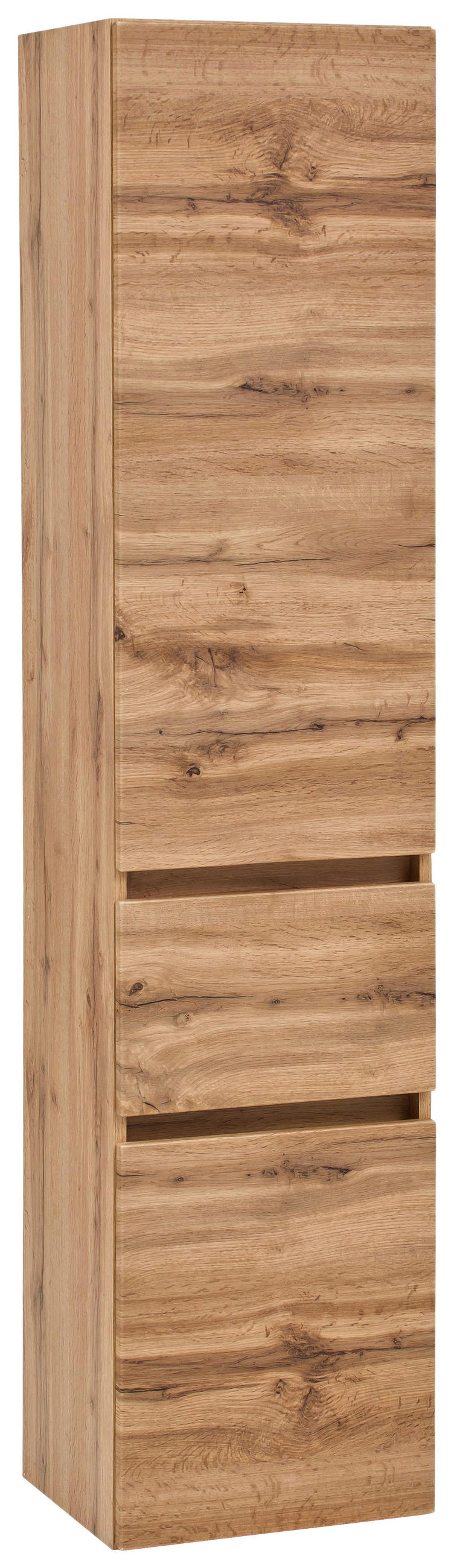 HOCHSCHRANK 40/180/35 cm  - Eiche Wotan/Silberfarben, MODERN, Holzwerkstoff/Kunststoff (40/180/35cm) - Held