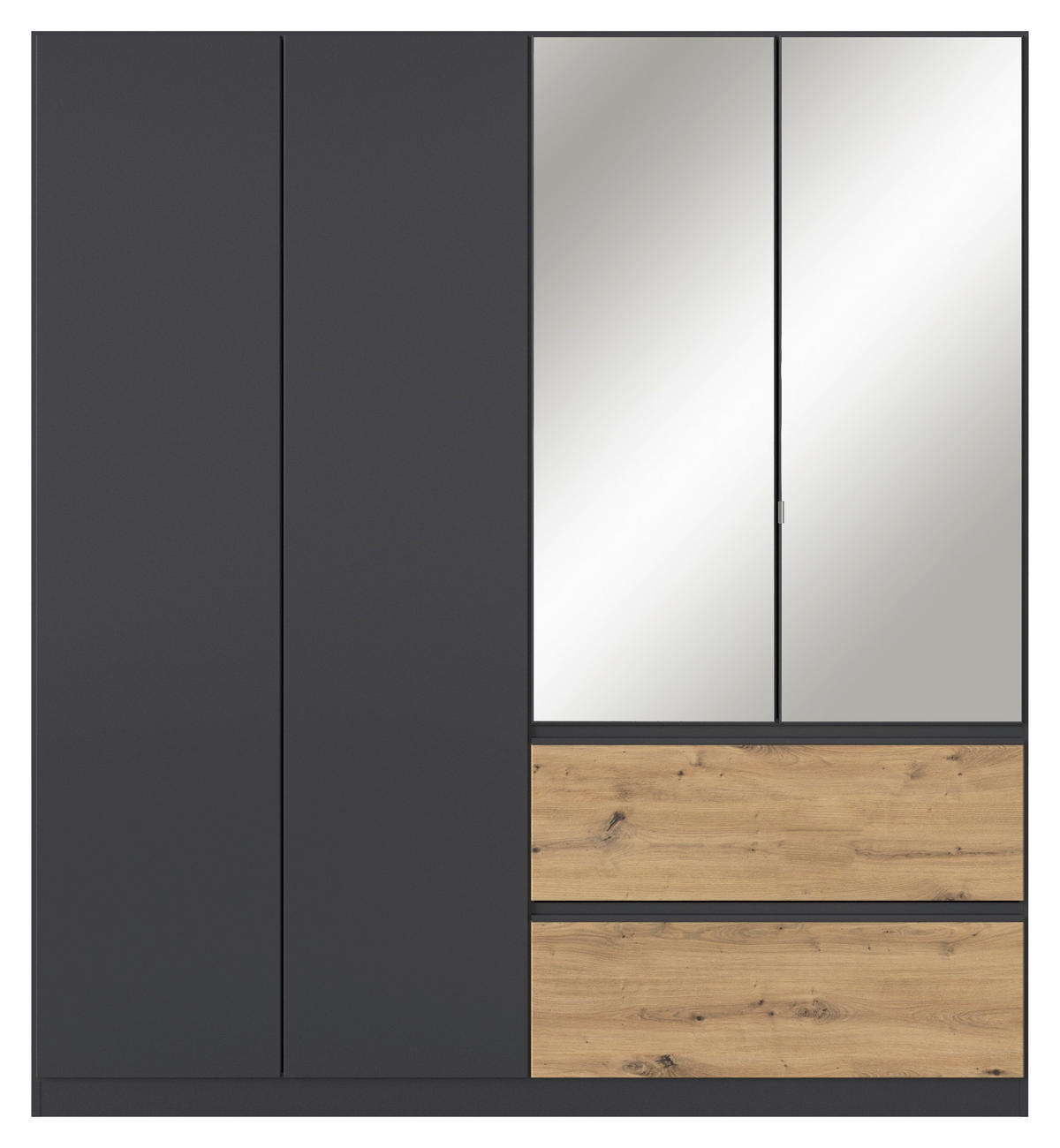 DREHTÜRENSCHRANK in Grau, Eiche Artisan  - Eiche Artisan/Grau, Modern, Holzwerkstoff (181/197/54cm) - Rauch Möbel