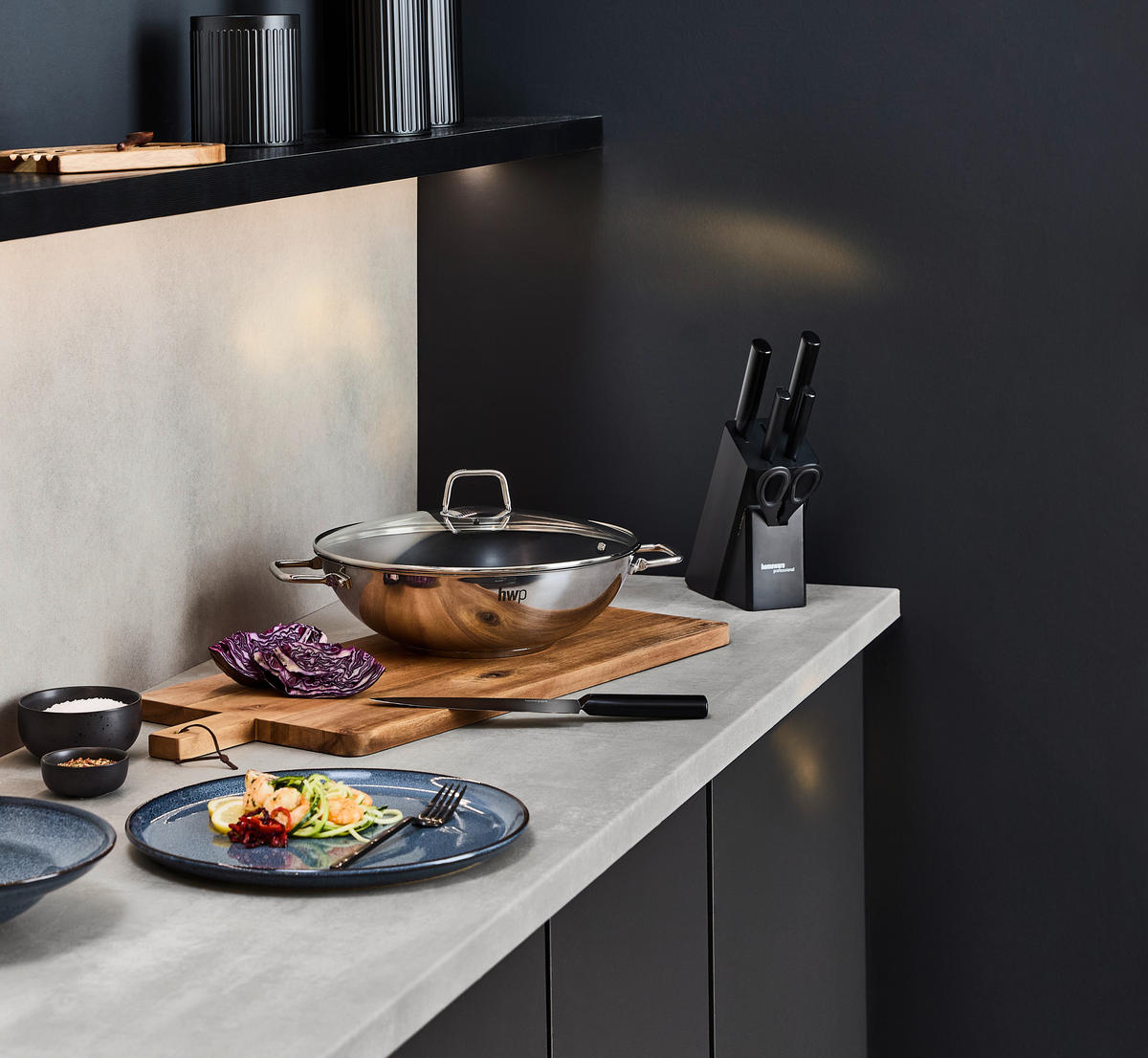 WOK  - Klar/Edelstahlfarben, Basics, Glas/Metall (32/9,2cm) - Homeware Profession.